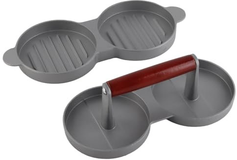 Jwthee Aluminium-Doppel-Burgerpresse, Burger-Patty-Maker, Antihaft-Doppel-Burgerpresse, Hamburger-Presse, Patty-Maker, Hamburger, Fleisch, Rindfleisch, Küchenutensilien