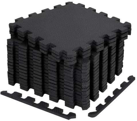 18 Losetas Esterilla Suelo Gimnasio Puzzle Espuma EVA 30x30 cm | Alfombrillas Acolchadas Antideslizantes | Tatami Modular para Yoga, Fitness, Juegos Infantiles, Bebé, Protección y Montaje Fácil