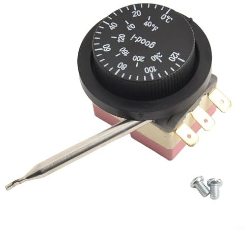 Lecreatekit Heizkörper-Temperaturregelschalter, Kapillarthermostat Kühlkörperkühlung Kühlmittel Lüfter Temperaturschalter Geeignet für Heizkörper