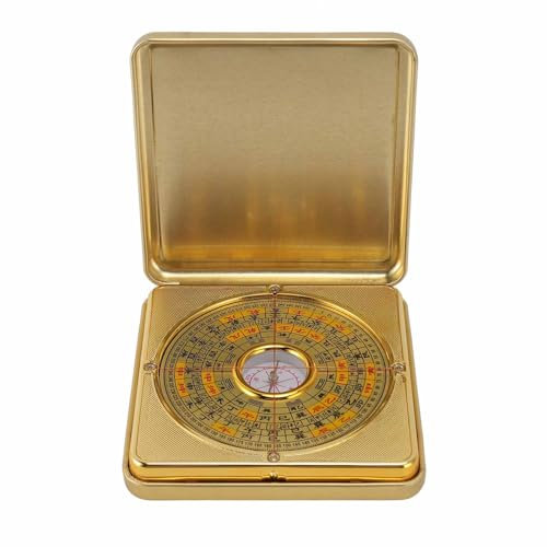 Alter Kompass Feng Shui Luo Pan Iron Präzise mit Umklappbarer Abdeckung Feng Shui Kompass Zum Erlernen von Wohn-Feng Shui (S)
