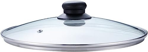 Pfannendeckel, Pfannendeckel, gehärtetes Glas, Pfannendeckel, Bratpfanne, Dampfgarer, Haushalt, transparente Pfannenabdeckung, Ersatz-Topfdeckel, 34 cm