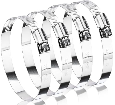 4PCS Hose Clips, 304 Stainless Steel Hose Clamp, Jubilee Clips for Pool, Pond Garden Water Pipes, Adjustable 72-95mm Range