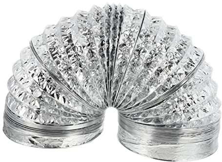 NUOBESTY Tuyau D'air en Aluminium Double Couche Extracteur Cuisine Certifié, Flexible et Résistant à Haute Température, Conduit Télescopique à 150 Mm pour Ventilation, Installation