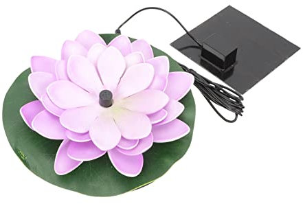Toddmomy Fontaine Solaire D'extérieur De Nénuphar Flottante pour Bassin De Jardin, Jardin Et Terrasse, 7v 1.2w, Design Violet, Alimentation Énergie Solaire Décorative