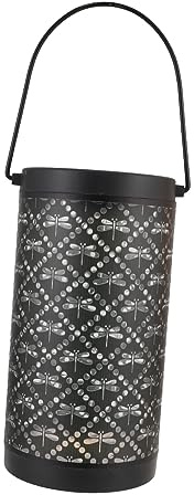 Gadpiparty Hollow Dragonfly Solar Lantern Hanging Dragonfly Metal Solar Lantern for Garden for Garden Decorations