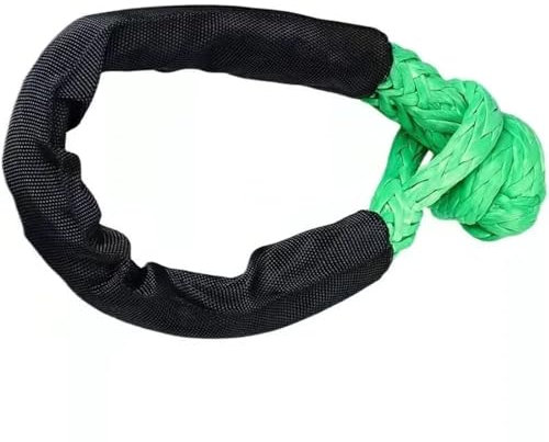 IRGVJIFR Fune di Traino Fune di Traino da 41000 libbre 4X4 for Camion, grillo Morbido, Corda Sintetica, Cinghia for rimorchio Fuoristrada Resistente con Protezione(Green)