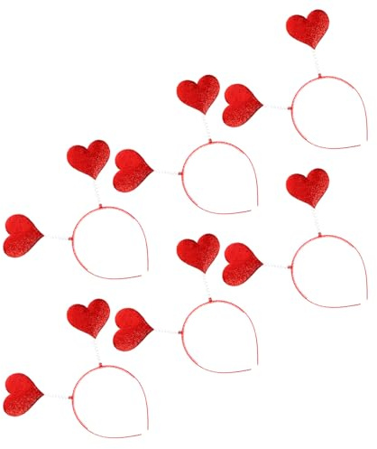 Ipetboom Diademas Forma de Corazón Pelo 6 Piezas Tamaño Único Plástico Rojo para Fiesta Mujeres y Niñas San Valentín Boda Cumpleaños Accesorios de Cabello