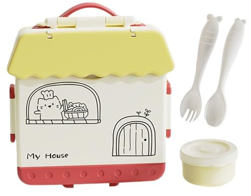 Lonchera aislada para niños, contenedor apto para microondas de 1000 ml, 7.87 x 9.06 x 2.17 pulgadas con 4 compartimentos, de almuerzo escolar para estudiantes, preparación de comidas, guardería