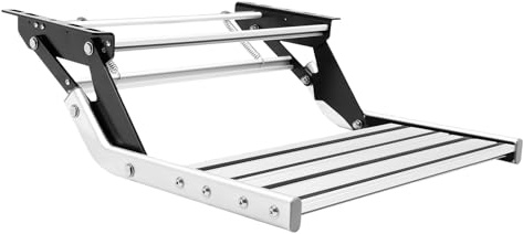 JJsdwin Trittstufe Manuelle, Einziehbare Wohnmobil Treppe mit 4 Schrauben, Wohnwagen LKW Zubehör für Wohnmobile und Reiseanhänge, Tragfähigkeit 150kg, Pedal Größe 50,9x23,5cm