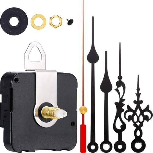 joonnair Movimento Meccanismo Orologio da Parete con 5 lancette, Movimento al Quarzo, Pezzi di Ricambio per Orologi Fai da Te silenziosi, Adatti per casa e Ufficio (Lunghezza Albero 23 mm)