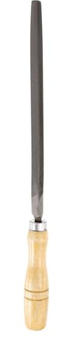 sourcing map Triangle Medium Teeth Cut File 8 Double Cut Teeth High Carbon Steel Hand Rasp File Wood Handle for Metal Wood Deburring Removing