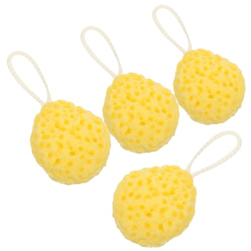 Homoyoyo 4 Pièces Éponges de Bain Alvéolées Lot de Éponges Exfoliantes de Douche Nid Abeille pour Hommes et Femmes