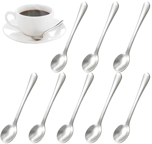 8 Stück Mini Espressolöffel 7,5cm Edelstahl Kleine Löffel Für Gewürzgläser Salz Honig Und Tee Praktische Mini Löffel Für Küche Büro Und Unterwegs