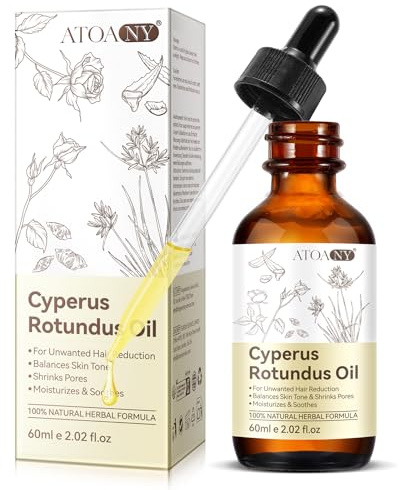 Cyperus Rotundus Oil,Cypress Rotundus Oil for Hair Removal,Moisturizes & Soothes Skin, Shrink Pores Soothing & Gentle Suitable for All Skin Types 60ml