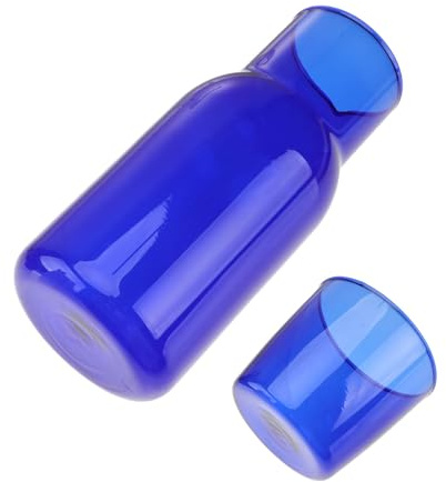 TEHAUX Set di Bicchieri in Vetro Borosilicato Blu Brocca Resistente ad Alte Temperature Capacità Grande per Feste e Uso Quotidiano
