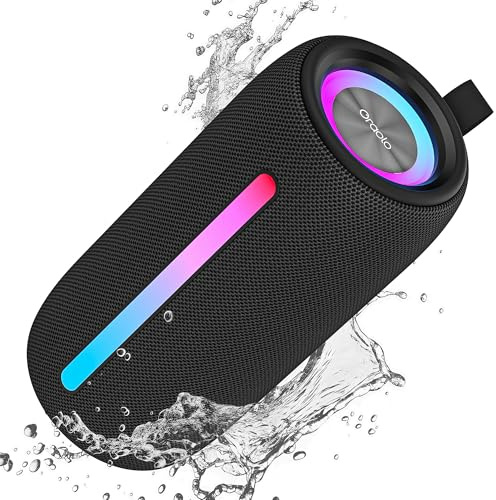 oraolo Bluetooth Speaker Wireless, IPX6 Waterproof Speaker | 24W Portable Wireless Speaker with RGB,Bluetooth 5.4,Loud Stereo Sound for Home/Beach/Camping, Support TWS/AUX/TF Card