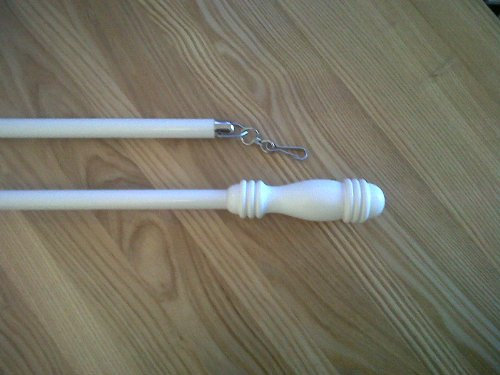 Various White Wood Curtain Draw Rods/Pulls 73cm