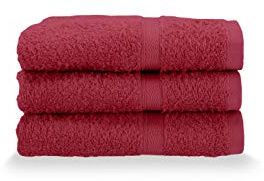 Gabel Gästetuch, Frottee, aus Reiner Baumwolle, hydrophil, 40 x 60 cm, Bordeaux, 3-teiliges Set