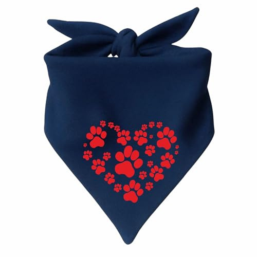 Hunde Dreiecks Halstuch (Fb: Navy) (Gr. 1 (55 cm)) Herz aus Pfoten