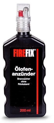 FIREFIX 2075 Ölofenanzünder flüssig, 200ml I Kaminanzünder bestehend aus Propan & Kohlenwasserstoff I Anzünder speziell fürs Heizen mit Öl Kaminofen