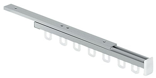 GedoTec Kleiderbügelhalter ausziehbar Kleiderbügel-Auszug Schrank & Garderobe aus Aluminium | Länge: 305 mm | Tragkraft 30 kg | Kleiderlüfter zum Schrauben auf den Fach- & Oberboden | 1 Stück
