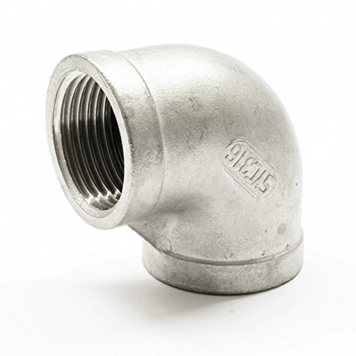 Edelstahlfitting #90 Winkel 3/4 Zoll DN 20 90° V4A Rohrwinkel A4 Gewindefitting Rohrbogen Bogen Edelstahl Fitting