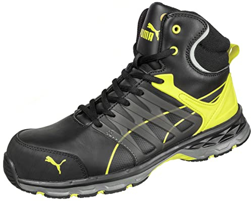 PUMA SAFETY Velocity 2.0 Yellow Mid Arbeitsschuh Sicherheitsschuh S3 ESD HRO SRC Fiberglaskappe Durchtrittschutz rutschfest metallfrei Herren