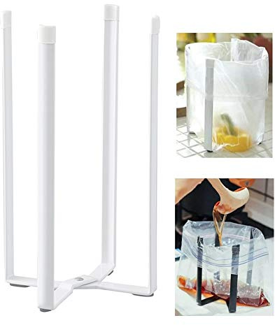 Multifunctional Kitchen Stand Holder for Plastic Bags, Bottles and Cups, Drying Racks Shelf Trash Bag Garbage Bag Holder for Home Kitchen Tower (White)