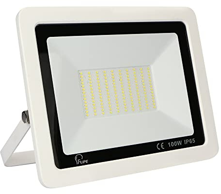 Mille Lucciole LED Strahler Außen 100W, Aussenstrahler IP65 Wasserfest, Scheinwerfer 10000LM 3000K Warmweiß für Hinterhof, Garage, Flur, Garten【Weiß】