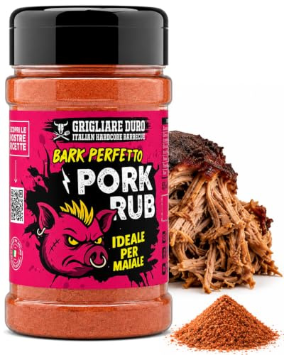 BBQ Dry Rub Pork 200g GRIGLIARE DURO - Pulled Pork Spezie Barbecue per Maiale - Insaporitore per Costine e Marinature - Made in Italy