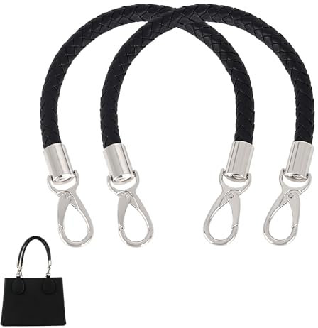 Aweisile Taschengriffe Leder Henkel für Taschen 2 Stück Ledertasche Griffe Handtasche Riemen Ersatz Griff Taschenbügel Schultergurte mit 2 Karabinerhaken,Taschenzubehoer für Taschenriemen Ersatz,40cm