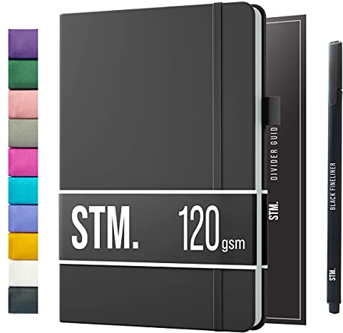 Scribbles That Matter Notizbuch A5 Dotted Bullet Journal Buch und Stift - Gepunktet Notebook A5 - Auslaufsicheres 120g dickes papier, 215 Seiten, Hardcover Bujo, Hardcover Dot Grid note book