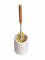ECONATURAL by York Cepillo de Inodoro con Mango de bambú, Cepillo de Inodoro con Limpiador de Bordes EKO Natural para baño 14 x 14 x 40 cm, Color marrón y Blanco 3064090-009171