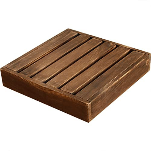 DUNAKE Pflanzenroller Fuer Den Aussenbereich Rund, Rollbrett Pflanzen Eckig, Untersetzer Mit Rollen Holz Mit 360 ° Universalrad Für Den Innenbereich, Tragkraft 110 Lbs (Size : 12 inch)