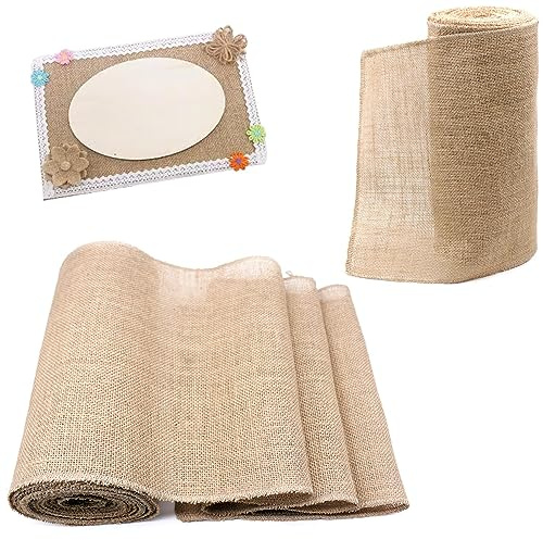 Chemin de Table en Toile de Jute Naturel, 20M*30CM, pour Anniversaires, Mariages, Fêtes et Baptêmes