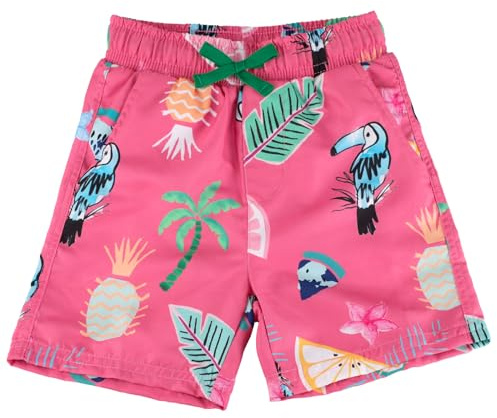 LACOFIA Badbyxor för barn badshorts för pojkar shorts strand/pool med elastisk midja barn, Rosa, 4 år