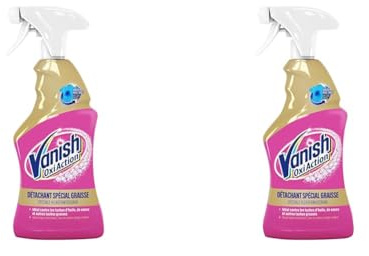 Vanish Liquide Pistolet Détachant Textile Puissant Avant Lavage – 500mL, Non parfumé (Lot de 2)