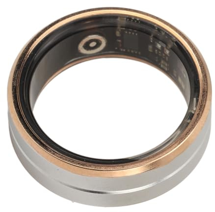 Smart Ring Fitness Tracker, Remote Camera Control Smart Health Ring with APP for Step Counting for Men Silver Gold (21.5mm Inner Diameter)