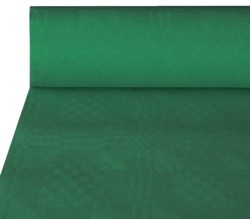 DeinPack 4 x Tischdeckenrolle 1m x 50m dunkelgrün | Damast Tischtuch Rolle | Einweg Tischdecke 50 Meter lang 1 Meter breit, ideal für Jede Party, Vereinsfeier, Geburtstagsfeier, Bierzelt Garnitur