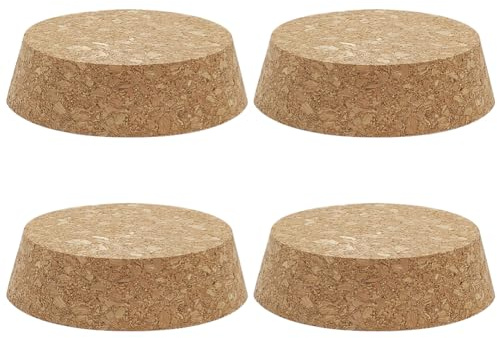 BENECREAT 4 tapones de corcho cónicos, 78~90 mm, tapas de botellas de corcho de madera blanda natural para vinos, botellas decorativas, vasos, arte, manualidades