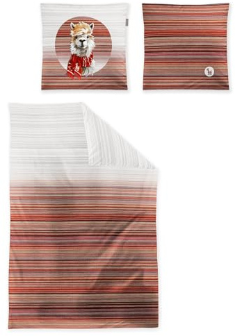 Irisette Flausch-Cotton Bettwäsche Zobel 8556 rot 1 Bettbezug 155 x 220 cm + 1 Kissenbezug 80 x 80 cm