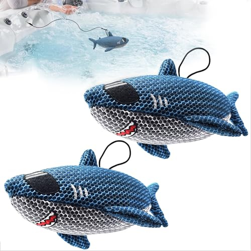 ZYIDBNG Shark Hot Tub Schaumabsorber Wiederverwendbarer Waschbarer Whirlpool-Schwamm-Absorber für Spa, Whirlpool, Ölschaum, Absorber, Whirlpool-Zubehör für Erwachsene (2 Stück, Hai)