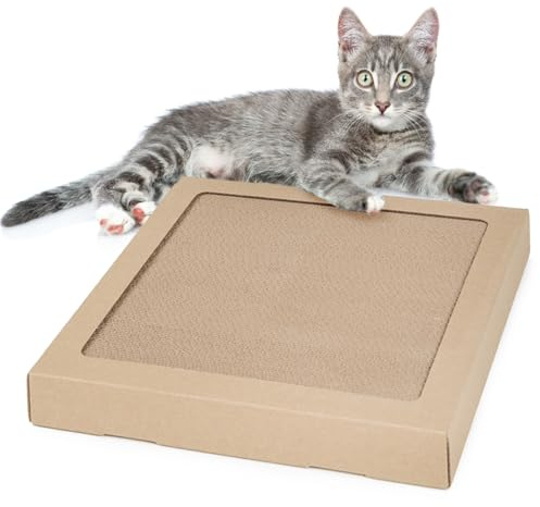 CanadianCat Company | Kratzpappe, Kratzbrett für Katzen - Tom - langlebig, Kratzkarton zum Krallenwetzen für Katzen, ca. 34 x 34 x 4 cm