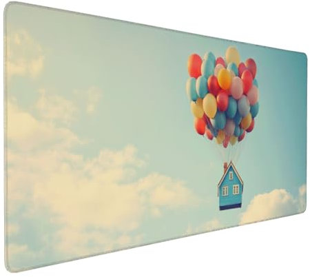 Large Mouse Pad 900x400x4mm Balloon Gaming Mouse Mat Cabin XL Mousepad Anti-Fray Stitched Edges with Non-Slip Rubber Base,Ergonomic Mouse Pad Extended Desk Mat,for Home Office Accessories PC,Laptop