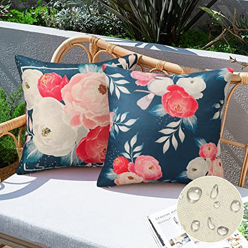 Aisybaklyn Juego de 2 Fundas Cojines Exterior Jardin Cojines Exterior Impermeable Funda cojin 40x40,adatto per decorazione di Giardini, Balconi, Terrazze, Picnic, Feste, Matrimoni