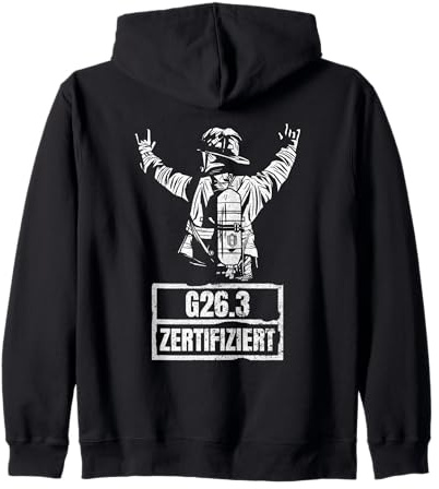Feuerwehr G26.3 Zertifiziert Rückseite Feuerwehr Atemschutz Kapuzenjacke