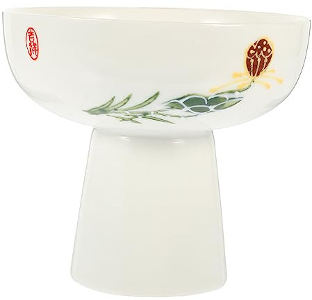 Cabilock Kelch Eisbecher Stehende Tasse Küche Puddingbecher Dessertschale Mit Fuß Dessertbecher Für Den Haushalt Salatschüssel Glasbecher Moussebecher Keramik Weiß