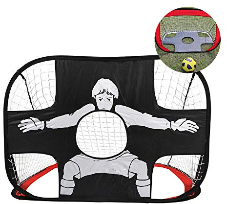 FußBalltor Kinder Set Fussballtore FüR Garten Kinder Outdoor 2-In-1 Fussballtor Zum Aufklappen Mit Torwand Klappbares Pop Up Tor Mit Zieltuch Und Tragetasche FüR Garten Indoor