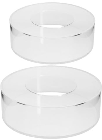VICASKY Alzatina e Resistente Rotonda 2 Pezzi Torta in Acrilico Trasparente Supporto per Torta Elegante per Mercati e Negozi di Dessert