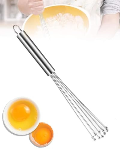 JUKOTA 1 Stück Edelstahl Schneebesen Kugeln,10 Drähte Rührbesen für Kochen Mischen Schlagen Rühren Der Mattierte Griff Ist Nicht Leicht Verrutschen zu Rosten und Weist Eine Gute Zähigkeit Auf(10 Zoll)
